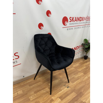 Silla de cocina Karsten (Terciopelo negro)